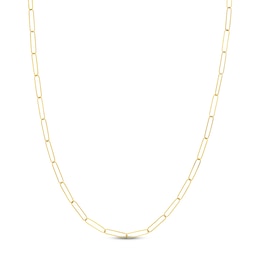 Solid Paperclip Chain Necklace 14K Yellow Gold 18&quot; 3.4mm