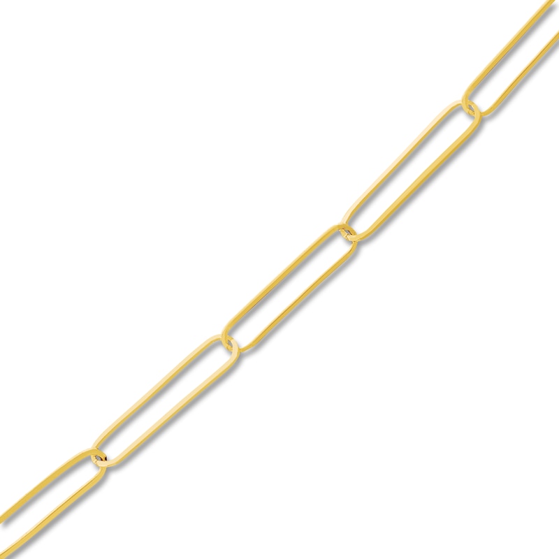 Main Image 2 of Solid Paperclip Chain Necklace 14K Yellow Gold 18&quot; 3.4mm