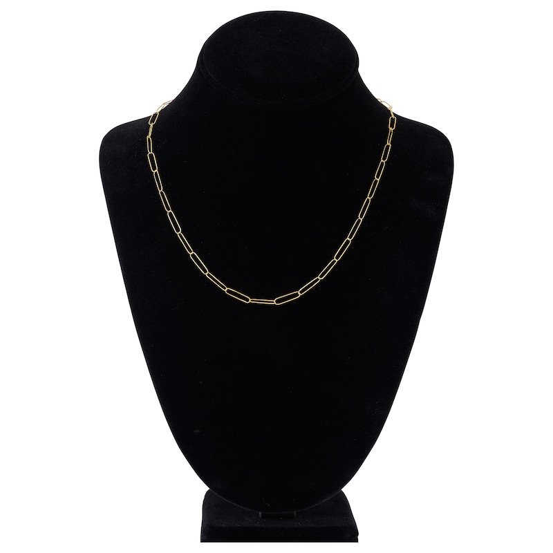 Main Image 4 of Solid Paperclip Chain Necklace 14K Yellow Gold 20&quot; 3.4mm