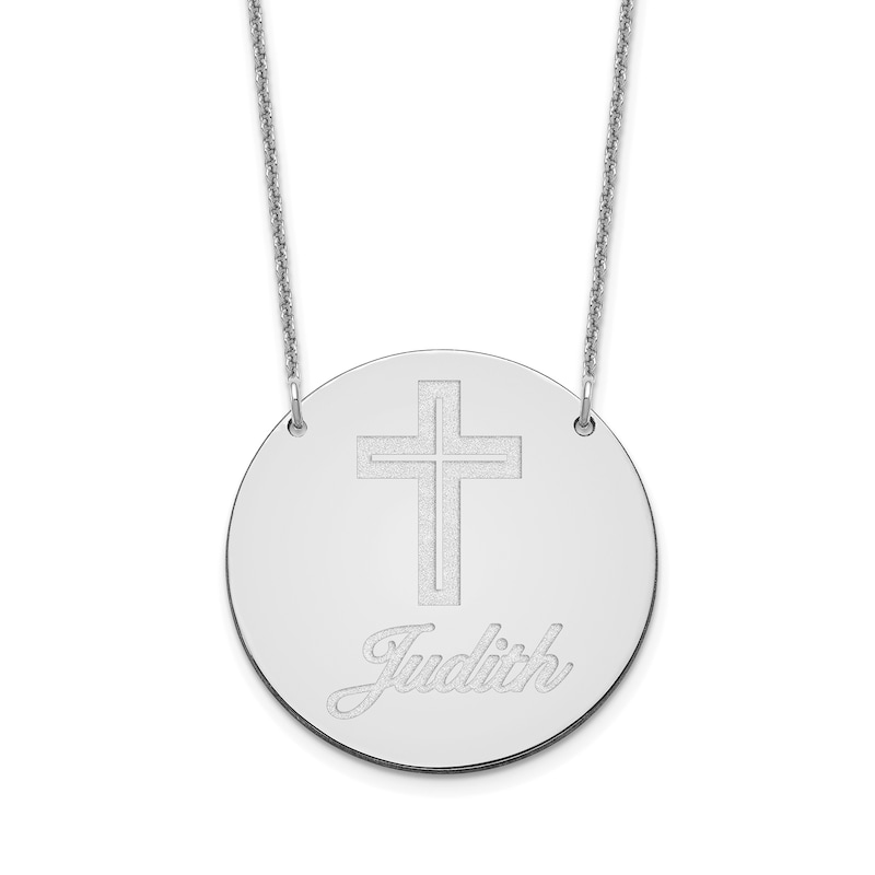 Customize Image and Text Large Disk Necklace 18"