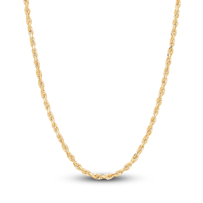 Main Image 1 of Solid Glitter Rope Necklace 14K Yellow Gold 20&quot; 3mm