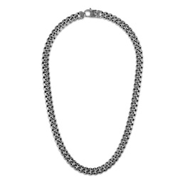 1933 by Esquire Men's Solid Curb Link Chain Necklace Black Ruthenium-Plated Sterling Silver 22&quot; 10mm