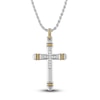 Thumbnail Image 1 of 1933 by Esquire Men's Diamond Cross Necklace 1/10 ct tw Round 14K Yellow Gold Plated/Sterling Silver 22&quot;