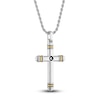 Thumbnail Image 3 of 1933 by Esquire Men's Diamond Cross Necklace 1/10 ct tw Round 14K Yellow Gold Plated/Sterling Silver 22&quot;