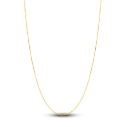 Solid Box Chain Necklace 14K Yellow Gold 18&quot; 0.66mm