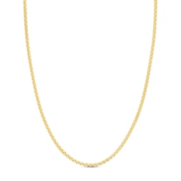 Round Solid Box Chain Necklace 14K Yellow Gold 20&quot; 3.3mm