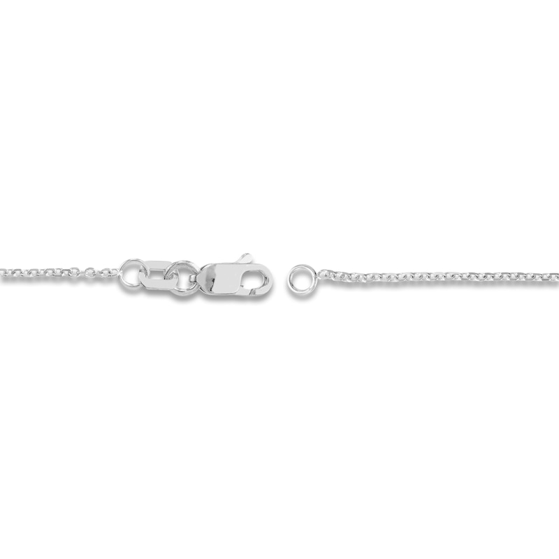 Diamond-Cut Solid Cable Chain Necklace 14K White Gold 16" 1.05mm