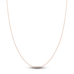 Diamond-Cut Solid Cable Chain Necklace 14K Rose Gold 16&quot; 1.05mm