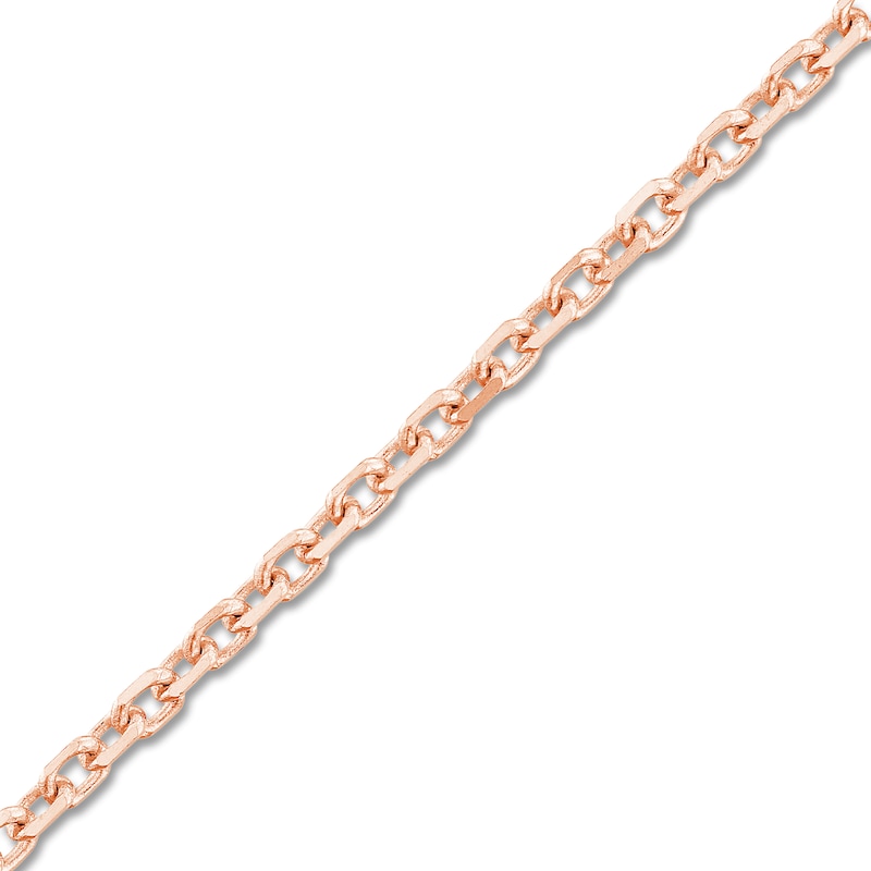 Main Image 2 of Diamond-Cut Solid Cable Chain Necklace 14K Rose Gold 16&quot; 1.05mm