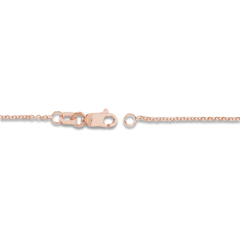 Main Image 3 of Diamond-Cut Solid Cable Chain Necklace 14K Rose Gold 16&quot; 1.05mm