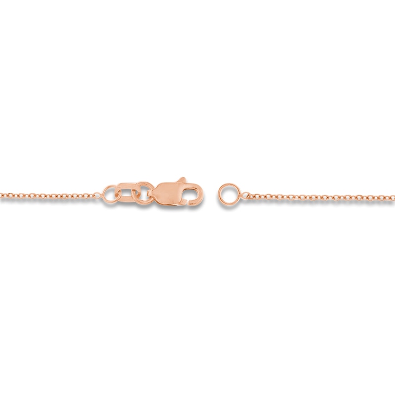 Diamond-Cut Solid Cable Chain Necklace 14K Rose Gold 20" 1.05mm