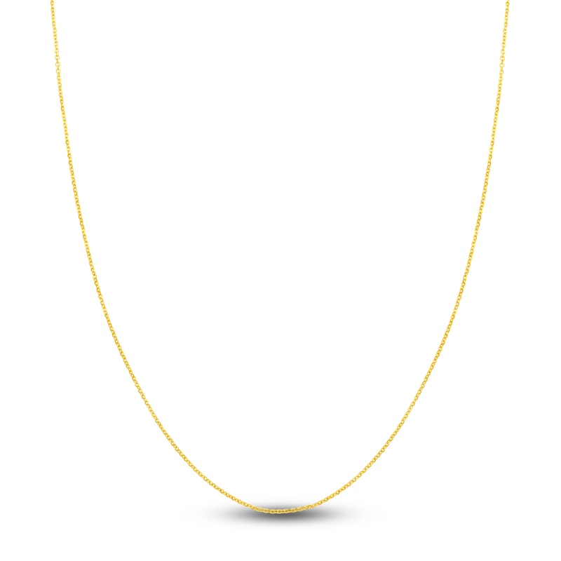 Diamond-Cut Solid Cable Chain Necklace 14K Yellow Gold 24" 1.05mm