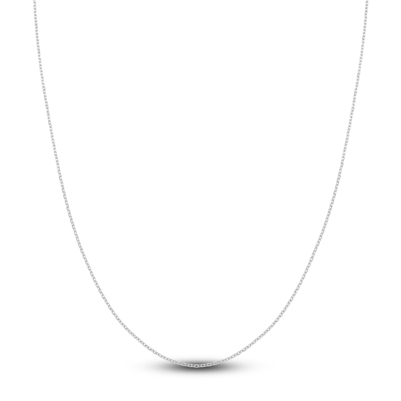 Diamond-Cut Solid Cable Chain Necklace 14K White Gold 20" 1.15mm