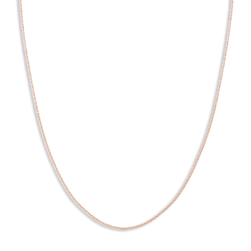 Diamond-Cut Solid Cable Chain Necklace 14K Rose Gold 18" 1.15mm