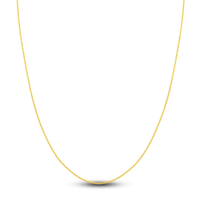 Diamond-Cut Solid Cable Chain Necklace 14K Yellow Gold 18" 1.15mm