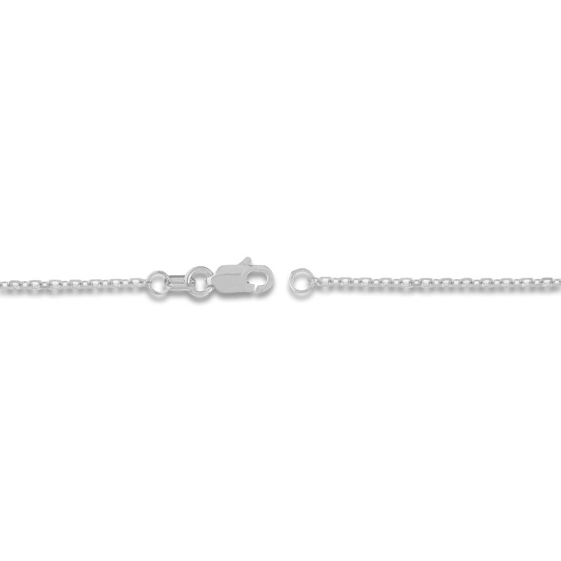 Diamond-Cut Solid Cable Chain Necklace 14K White Gold 16" 1.5mm