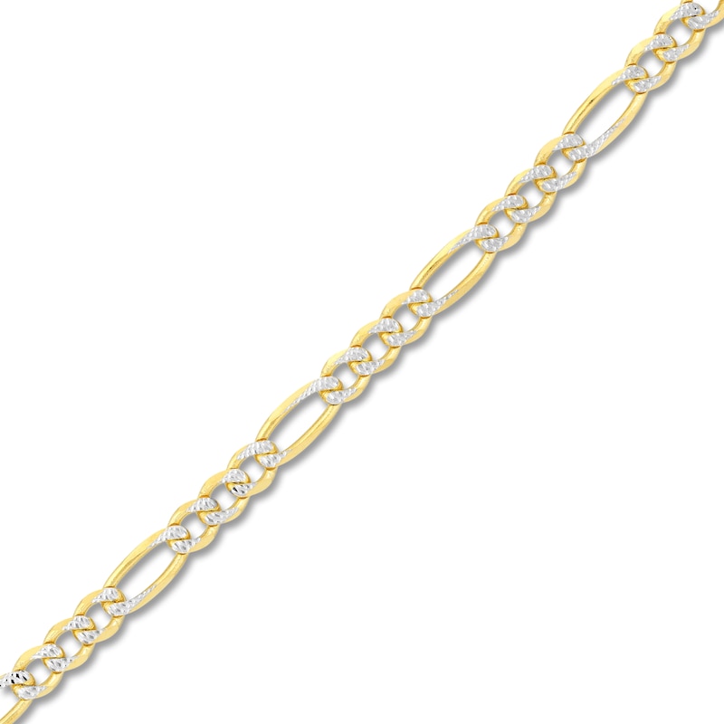 Hollow Figaro Chain Necklace 14K Yellow Gold 20