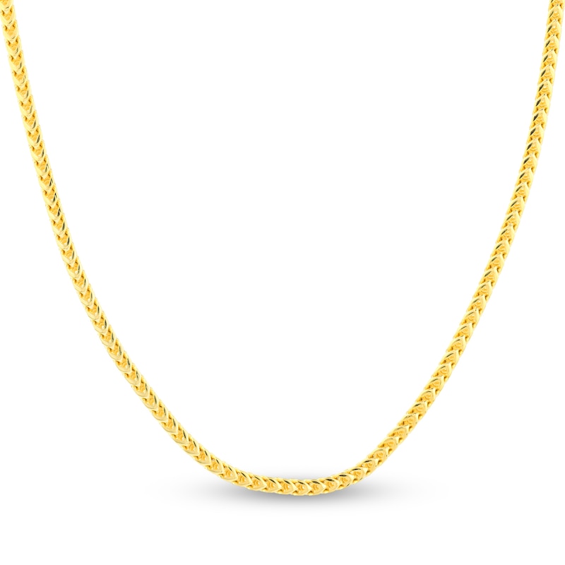 Round Solid Franco Chain Necklace 14K Yellow Gold 24" 3mm