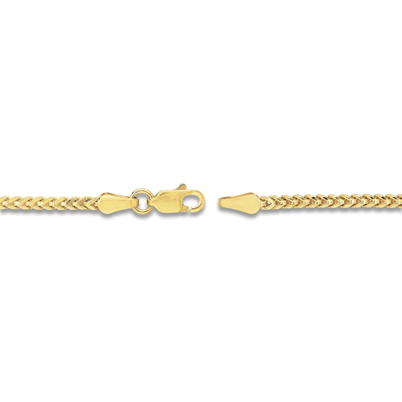 Round Solid Franco Chain Necklace 14K Yellow Gold 22" 2mm