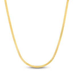 Solid Herringbone Chain Necklace 14K Yellow Gold 20&quot; 5.1mm