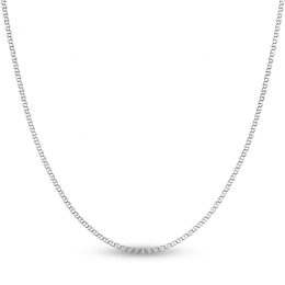 Flat Solid Mariner Chain Necklace 14K White Gold 16&quot; 2.2mm