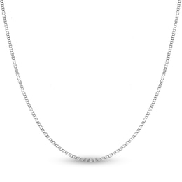 Flat Solid Mariner Chain Necklace 14K White Gold 18&quot; 2.2mm