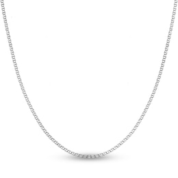 Flat Solid Mariner Chain Necklace 14K White Gold 20&quot; 2.2mm