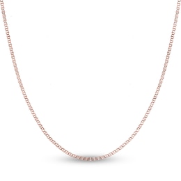 Flat Solid Mariner Chain Necklace 14K Rose Gold 20&quot; 2.2mm