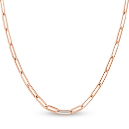 Solid Paperclip Chain Necklace 14K Rose Gold 18&quot; 3.85mm