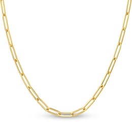 Solid Paperclip Chain Necklace 14K Yellow Gold 16&quot; 3.85mm