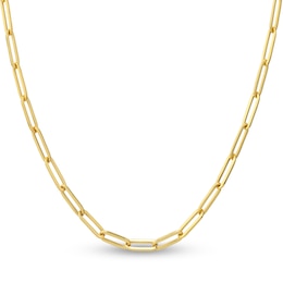 Solid Paperclip Chain Necklace 14K Yellow Gold 18&quot; 3.85mm