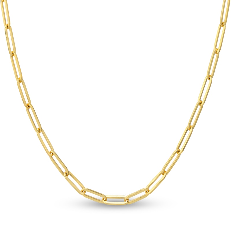 Main Image 1 of Solid Paperclip Chain Necklace 14K Yellow Gold 18&quot; 3.85mm