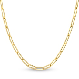 Solid Paperclip Chain Necklace 14K Yellow Gold 20&quot; 3.85mm