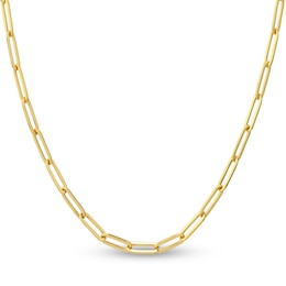 Solid Paperclip Chain Necklace 14K Yellow Gold 24&quot; 3.85mm