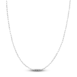 Solid Paperclip Chain Necklace 14K White Gold 16&quot; 1.95mm