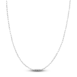 Solid Paperclip Chain Necklace 14K White Gold 18&quot; 1.95mm