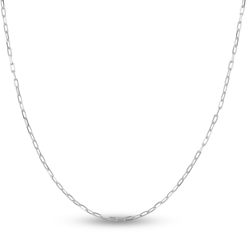 Solid Paperclip Chain Necklace 14K White Gold 18" 1.95mm