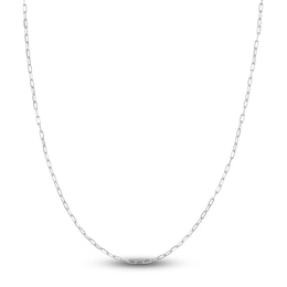 Solid Paperclip Chain Necklace 14K White Gold 24&quot; 1.95mm