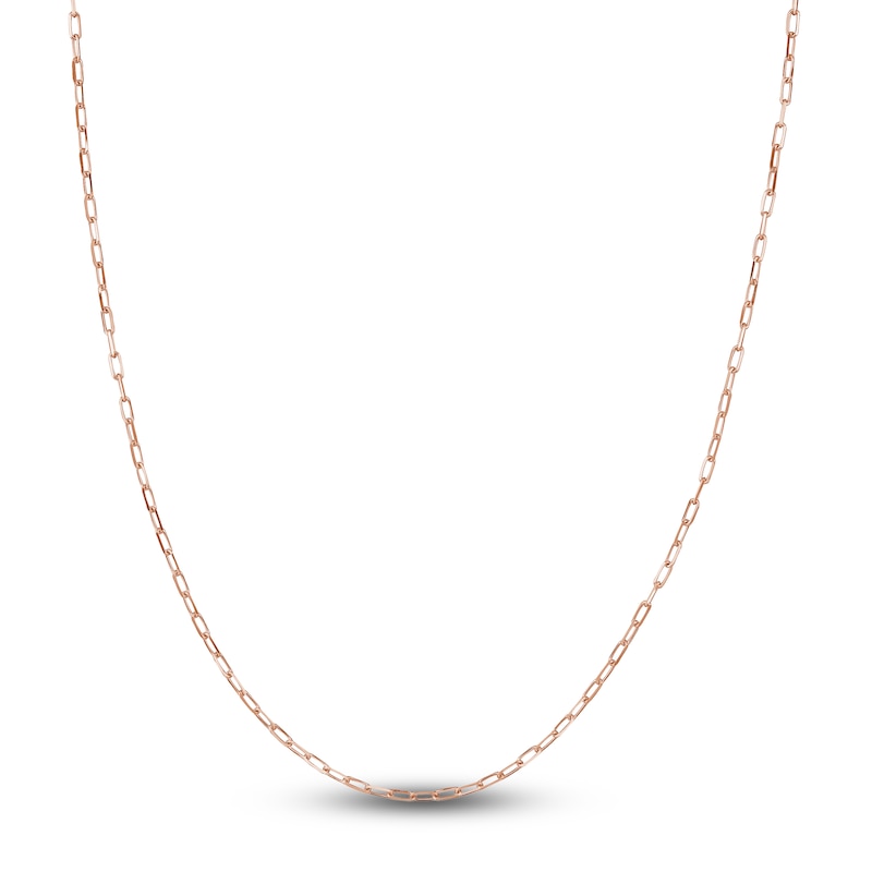 Solid Paperclip Chain Necklace 14K Rose Gold 16" 1.95mm