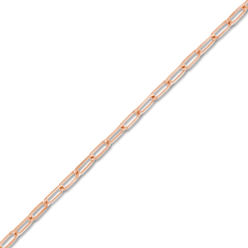 Solid Paperclip Chain Necklace 14K Rose Gold 16" 1.95mm