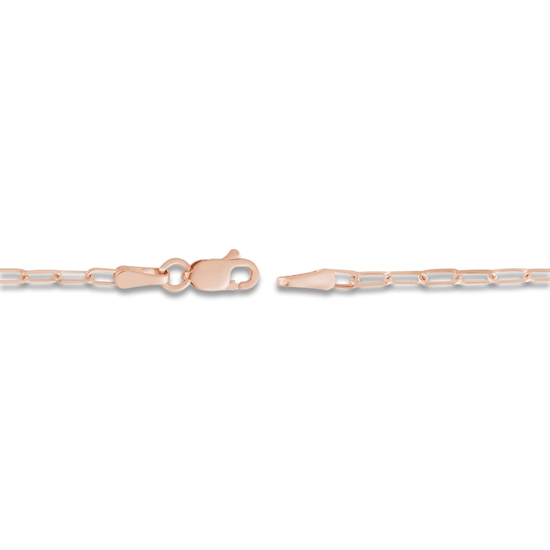 Solid Paperclip Chain Necklace 14K Rose Gold 16" 1.95mm