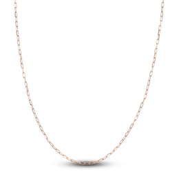 Solid Paperclip Chain Necklace 14K Rose Gold 18&quot; 1.95mm