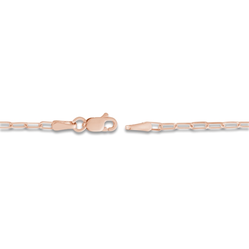 Solid Paperclip Chain Necklace 14K Rose Gold 18" 1.95mm