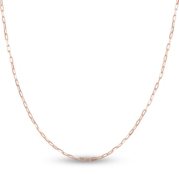 Solid Paperclip Chain Necklace 14K Rose Gold 20&quot; 1.95mm