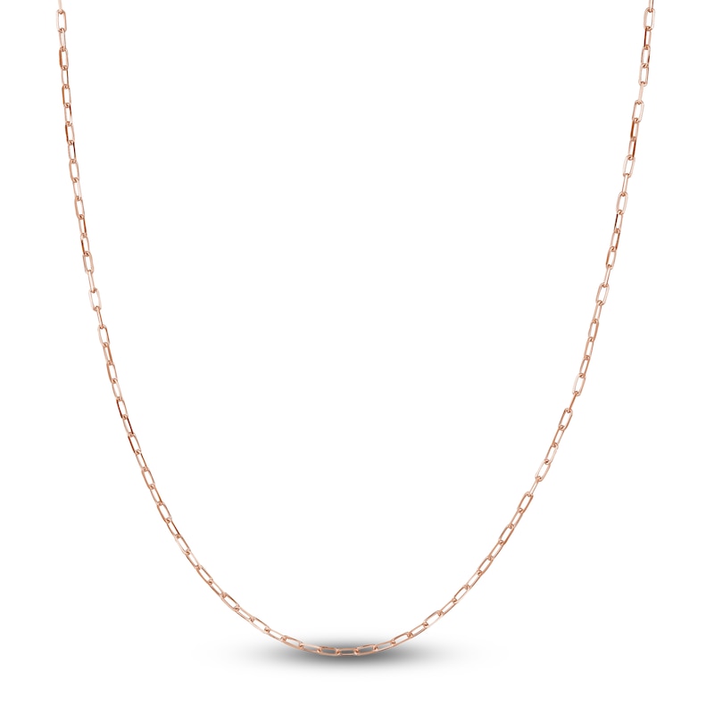 Solid Paperclip Chain Necklace 14K Rose Gold 20" 1.95mm