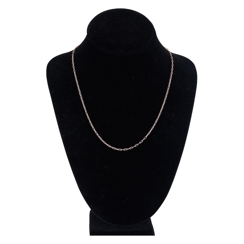 Solid Paperclip Chain Necklace 14K Rose Gold 20" 1.95mm