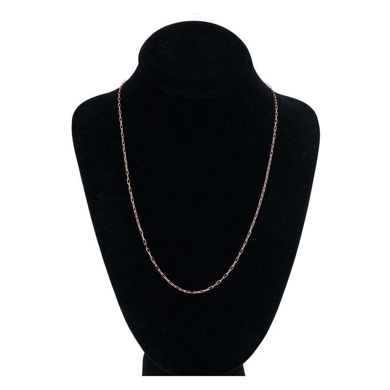 Solid Paperclip Chain Necklace 14K Rose Gold 16