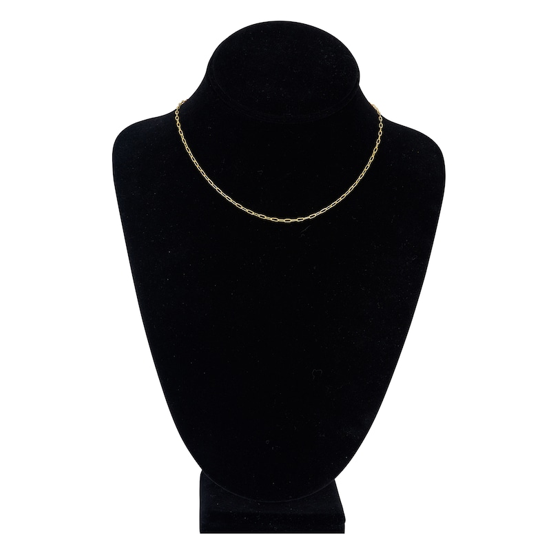 Solid Paperclip Chain Necklace 14K Yellow Gold 16" 1.95mm