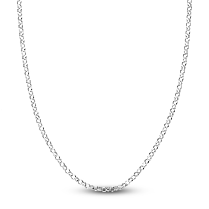 Hollow Rolo Chain Necklace 14K Gold 16" 3.8mm