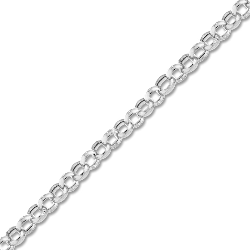 Hollow Rolo Chain Necklace 14K White Gold 16" 3.8mm